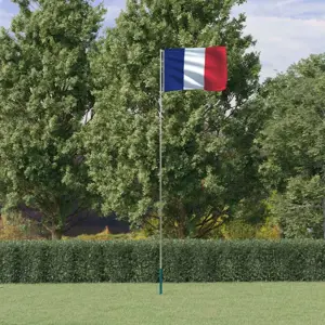 Prancūzijos vėliava su stiebu, aliuminis, 5,55m