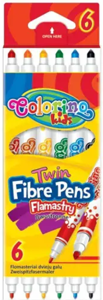 Flomasteriai Colorino Kids dvipusiai, 6 spalvų