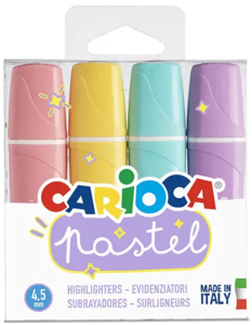 Teksto žymekliai CARIOCA Pastel, 4 vnt.