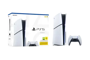 Sony PlayStation 5 (model group - Slim), PlayStation 5, Black, White, 16384 MB, GDDR6, 448 GB/s, AMD