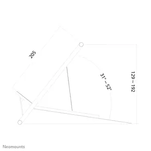 "Neomounts by Newstar" sulankstomas nešiojamojo kompiuterio stovas, nešiojamojo kompiuterio laikiklis, sidabrinis, 25,4 cm (10"), 55,9 cm (22"), 5 kg, 180 - 270 mm