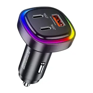 Automobilinis USB įkroviklis, 2x USB-C "Remax RCC330", 66 W (juodas)