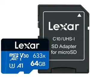 MEMORY MICRO SDXC 64GB UHS-I/W/ADAPTER LSDMI64GBB633A LEXAR