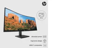 Monitorius HP P34hc G4, 86.4 cm (34"), 3440 x 1440 pixels, Quad HD, LED, 5 ms, Black