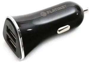 Platinet automobilinis įkroviklis + laidas 2xUSB 3400mA, juodas (43719)