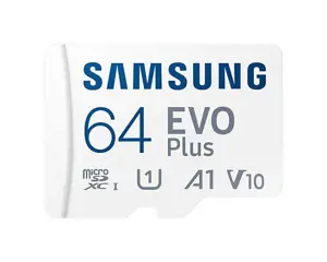 SAMSUNG EVO PLUS microSD 64GB Class10 Skaitymas iki 130MB/s