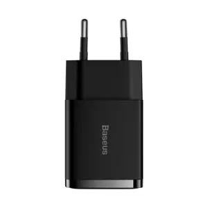 "Baseus" kompaktiškas greitasis įkroviklis, 2x USB, 10,5 W, juodas (juodas)