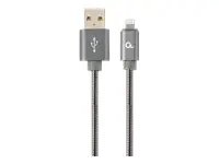 GEMBIRD CC-USB2S-AMLM-1M-BG "Gembird Premium" metalinis spiralinis 8 kontaktų įkrovimo ir duomenų p…