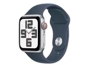 "Apple Watch SE" GPS + mobilusis ryšys 40 mm sidabrinis aliuminio korpusas su "Storm Blue" sportini…