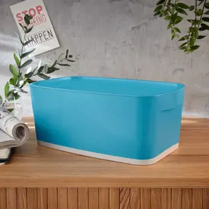 Daiktadėžė Cosy L:MyBox su dangteliu, maža, mėlynos sp..