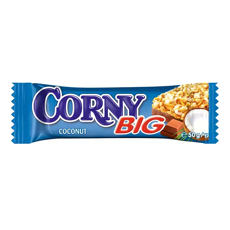 Javainių batonėlis CORNY BIG, kokosų ir šokolado, 50 g