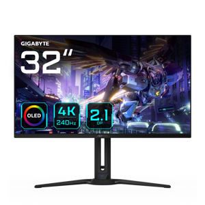 GIGABYTE AORUS FO32U2P 32” OLED Gaming Monitor - 3840 x 2160(UHD), 240Hz, 0.03ms, 250 cd/m2, KVM, F…