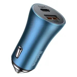 Baseus Golden Contactor Pro car charger, USB + USB-C, QC4.0+, PD, SCP, 40W (blue)