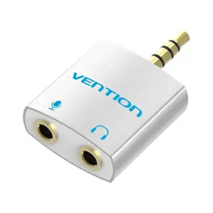 Adapteris audio Vention BDBW0 4 polių 3,5 mm vyriškas adapteris į 2x 3,5 mm moterišką adapterį sida…