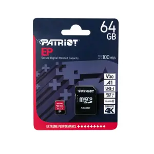 PATRIOT PEF64GEP31MCX Patriot EP serijos 64GB MICRO SDXC V30 iki 100MB/s