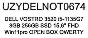 DELL VOSTRO 3520 i5-1135G7 8GB 256GB SSD 15,6" FHD Win11pro OPEN BOX Unpacked
