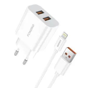 "Foneng" dvigubas USB įkroviklis EU45 iPhone