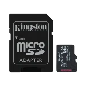 Kingston Technology Industrial, 64 GB, MicroSDXC, Class 10, UHS-I, Class 3 (U3), V30