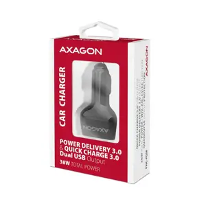 AXAGON PWC-PQ38 38W automobilinis įkroviklis 2x USB-A+C prievadas