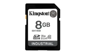 KINGSTON 8GB SDHC Industrial -40C iki 85C C10 UHS-I U3 V30 A1 pSLC