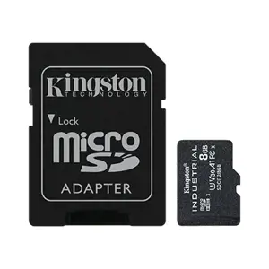 KINGSTON 8GB microSDHC Industrial C10 A1 pSLC kortelė + SD adapteris