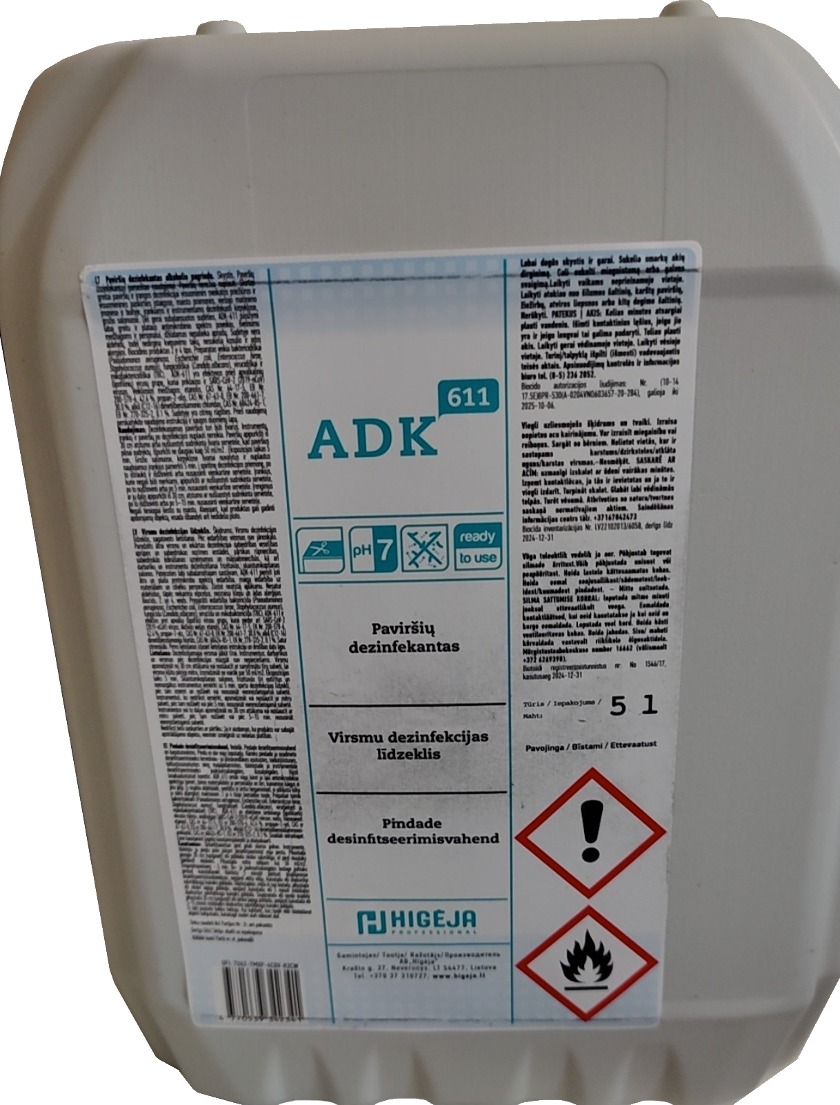 Dezinfekcinė priemonė ADK-611, 5 l