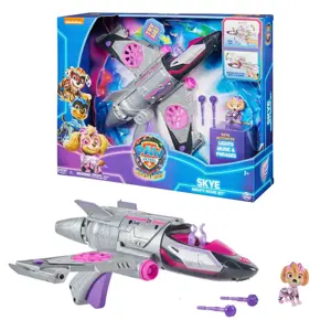 PAW Patrol : The Mighty Movie, Transforming Rescue Jet with Skye Mighty Pups Action Figure, Lights …