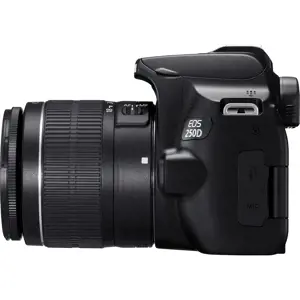 "Canon EOS 250D" + EF-S 18-55mm f/3.5-5.6 III, 24,1 MP, 6000 x 4000 taškų, CMOS, 4K Ultra HD, jutiklinis ekranas, juoda
