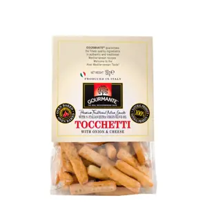 Krekeriai Tocchetti GOURMANTE, su svogūnais ir sūriu, 150 g
