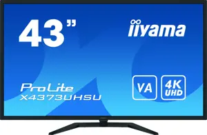 Monitorius iiyama ProLite X4373UHSU-B1, 108 cm (42.5"), 3840 x 2160 pixels, 4K Ultra HD, 3 ms, Black