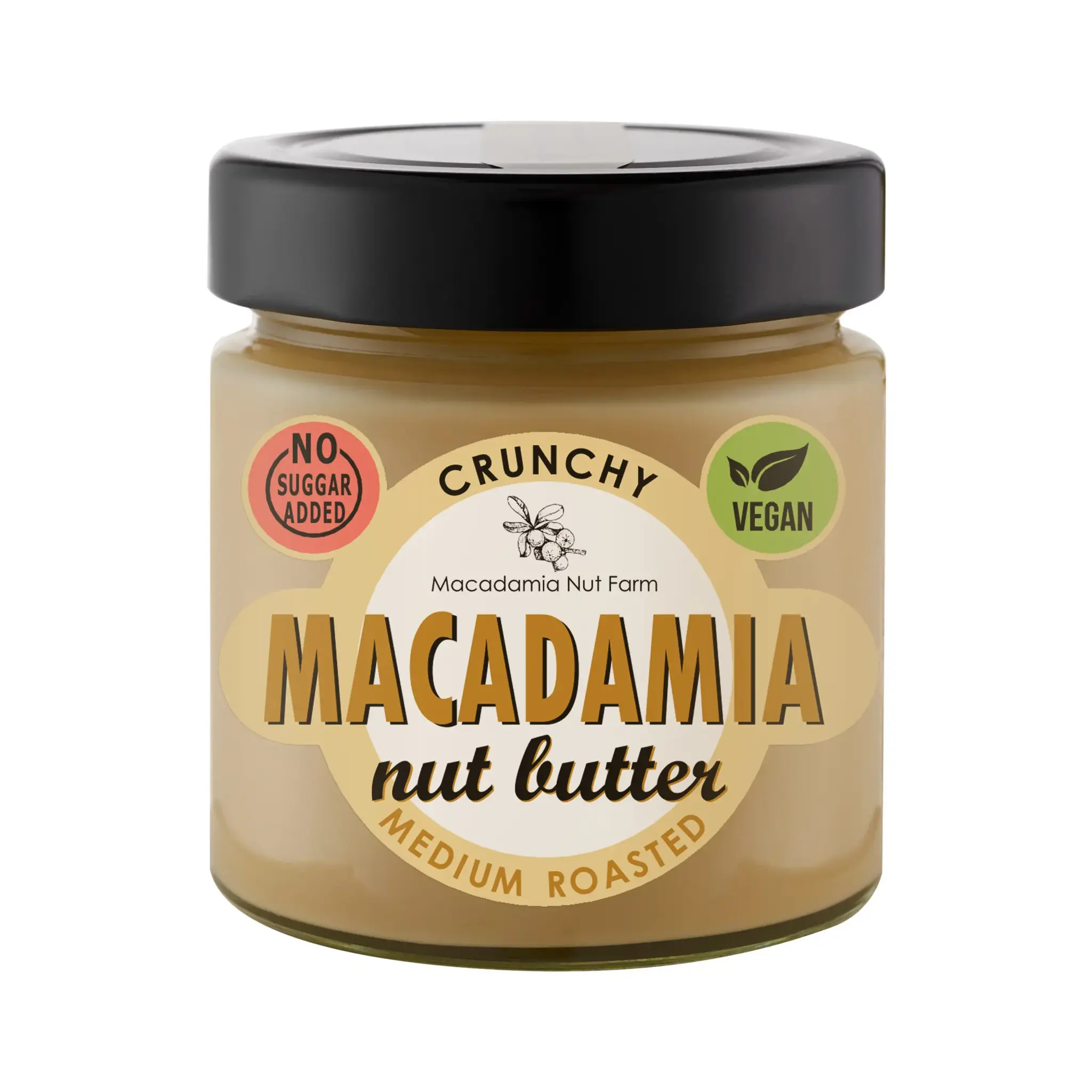 Skrudintų makadamijos riešutų kremas MACADAMIA NUT FARM, su gabaliukais, 180 g