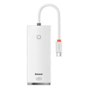 Baseus Lite Series Hub 4in1 USB-C to 4x USB 3.0 + USB-C, 25cm (White)