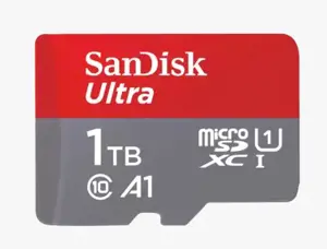 "SanDisk Ultra microSDXC 1TB + SD adapteris 150MB/s A1 10 klasės UHS-I; EAN:619659200589