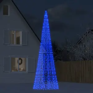 Kalėdų eglutė su lemputėmis, stulpas, 1534 mėlyni LED, 500 cm