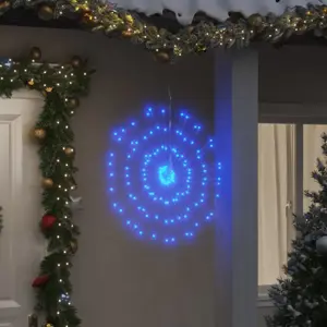 Kalėdų papuošalai su 140 LED lempučių, 4 vnt., mėlyni, 17 cm