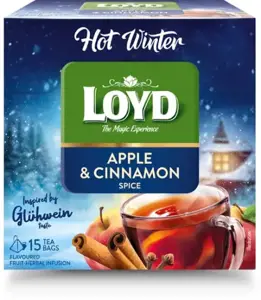 Vaisinė arbata LOYD Hot Winter, su obuoliais ir cinamonu, 15 x 3 g