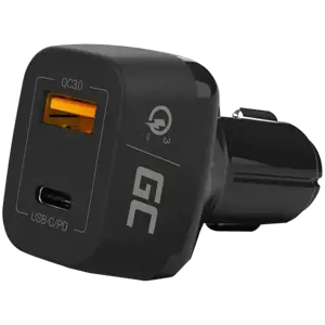 Green Cell In-car Charger USB-C Power Delivery + USB Quick Charge 3.0