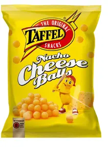 Kukurūzų traškučiai TAFFEL, Nacho Cheese Balls, 260g