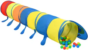 Vaikiškas žaidimų tunelis, įvairių spalvų, 245cm, poliesteris