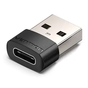 "Vention" USB 2.0 vyriškos ir USB-C moteriškos lyties adapteris Juodas PVC tipas, USB A, USB C, juo…