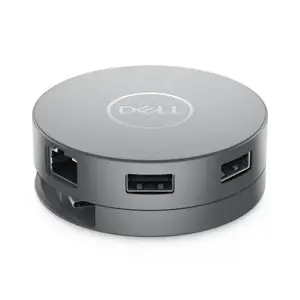 DELL USB-C mobilusis adapteris - DA310, laidinis, USB 3.2 Gen 2 (3.1 Gen 2) Type-C, 10,100,1000 Mbps, sidabrinis, 3840 x 2160 pikselių, 1920 x 1080 pikselių