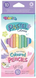 Spalvoti pieštukai Colorino Pastel, 10 pastelinių spalvų