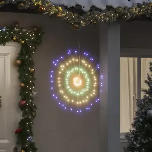 Kalėdų papuošalai su 140 LED lempučių, 8 vnt., spalvoti, 17 cm