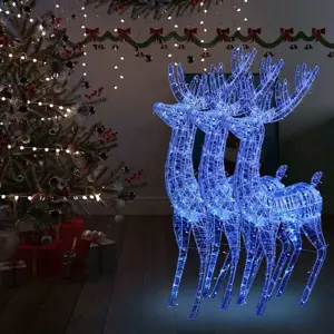 Kalėdinės dekoracijos elniai, 3vnt., 180cm, akrilas, 250 LED