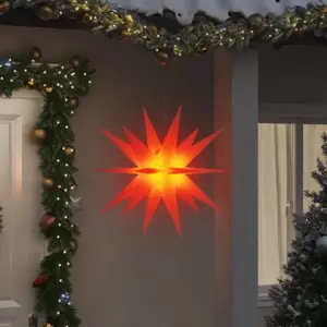 Kalėdinis šviestuvas su LED, raudonas, 100cm, sulankstomas