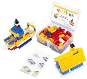 Q-Bricks rinkinys - Žvejo namelis+Taupyklė, 207 vnt