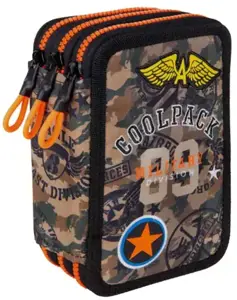 Forminis trijų skyrių penalas su priedais CoolPack Jumper 3 Badges Boys