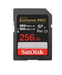 SanDisk Extreme PRO 256GB V60 UHS-II SD cards, 280/150MB/s,V60,C10,UHS-II, EAN: 619659202149