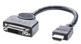 "Lindy" HDMI/DVI-D adapt.kabelis 0,2mM/F, 0,2 m, DVI-D, HDMI, moteriškas, vyriškas, tiesus