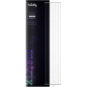 "Twinkly Matrix" - 500 RGB LED perlo formos lempučių, skaidrus laidas, 1,7x7,8 pėdos F tipo kištukas